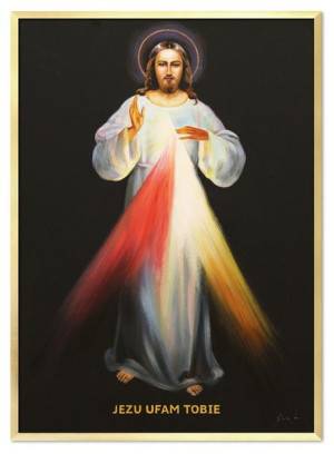 Obraz Jezu Ufam Tobie 53x73cm obraz ręcznie malowany na płótnie