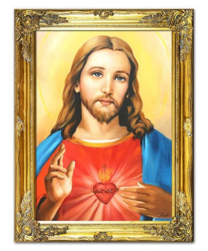 Obraz z Jezusem Chrystusem 64x84cm Obraz ręcznie malowany na płótnie