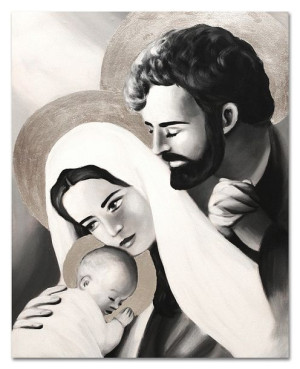 Obraz Świętej Rodziny na ślub 40x50cm Obraz ręcznie malowany na płótnie
