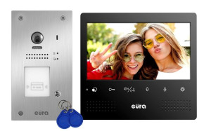 Wideodomofon "eura 2 Easy" - Vda-50a5 Black + Vda-87a5 + Vza-59a5 - Jednor