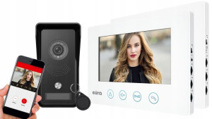 Wideodomofon EURA VDA-40A3 + VDA-60RU biały monitor 7'' WiFi otwieranie 2 w