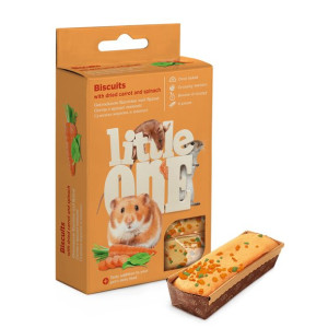 Little One Ciastka z Suszoną Marchewką i Szpinakiem Dla Małych Zwierząt 5 x