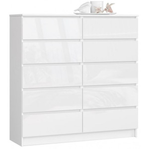 Komoda 10S 120cm Biały Połysk Klio AC - 6 kolorów