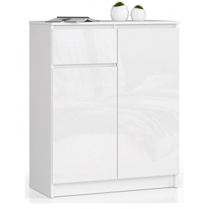 Komoda 80cm Biały Połysk KLIO 2D1S AC - 10 kolorów