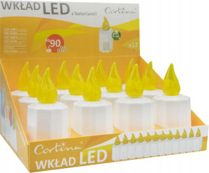 Wkład Znicz Elektryczny Led 12 Szt - Żółty
