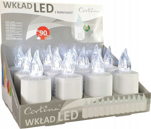 Wkład Znicz Elektryczny Led 12 Szt - Zimny Biały