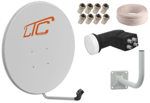 Zestaw 4xtv Antena 90cm Quad Uchwyt 50m Kabla 8xf
