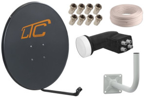 Zestaw 4xtv Antena 90cm Quad Uchwyt 50m Kabla 8xf
