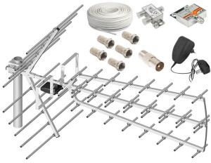 Zestaw 2xTV DVB-T TRI DIGIT,5xF, Wzm 47,Zasil,Rozg