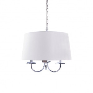 Elegancka klasyczna lampa wisząca biały abażur styl Hampton Soleil