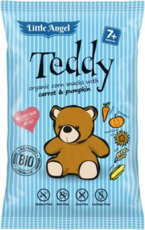 Chrupki kukurydziane mini TEDDY marchew i dynia od 7 miesiąca bezglutenowe