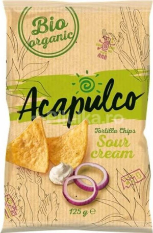 Nachosy o smaku śmietankowo-cebulowym BIO 125 g Acapulco