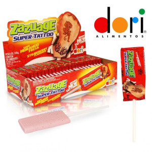 Zazuage Lollipop Strawbery-lizak Z Tatuażem