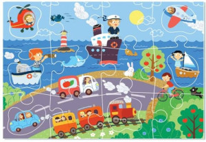 SORTER Transport Puzzle dla dzieci 2+ Pociąg Auto