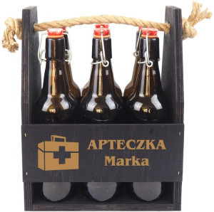 Skrzynka na piwo Prezent z grawerem Pierwsza pomoc
