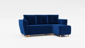 Welurowy Narożnik rozkładany Sofa Nordi