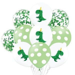 Balony Lateksowe Dino 12",mix 10szt