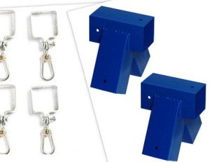 ZESTAW 2+4 łączniki do belki 90x90mm 90° + obejmy