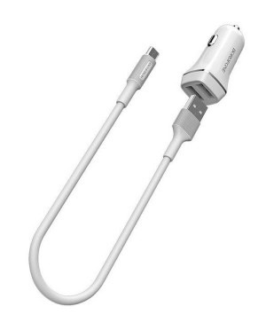 Ładowarka Samochodowa 2,4A 2xUSB + Kabel Micro USB 1m Borofone BZ2 biały