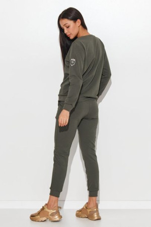 Bawełniany komplet damski bez kaptura DRES KHAKI L