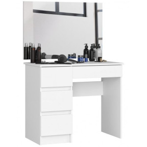 Biała Toaletka Kosmetyczna z Lustrem 90cm