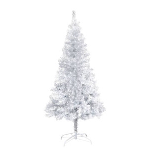 Sztuczna choinka ze stojakiem, srebrna, 150 cm, PET