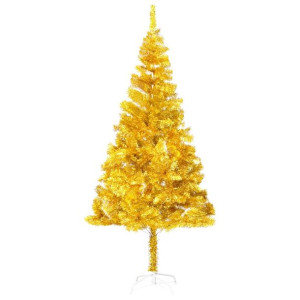 Sztuczna choinka ze stojakiem, złota, 240 cm, PET