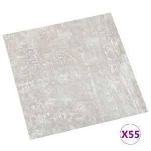Samoprzylepne panele podłogowe, 55 szt., PVC, 5,11 m², szare