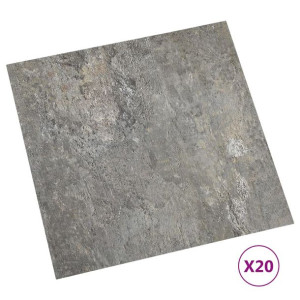 Samoprzylepne panele podłogowe, 20 szt., PVC, 1,86 m², szare