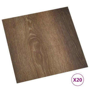 Samoprzylepne panele podłogowe, 20 szt., PVC, 1,86 m², brązowe