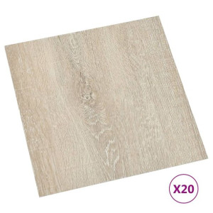 Samoprzylepne panele podłogowe, 20 szt., PVC, 1,86 m², beżowe