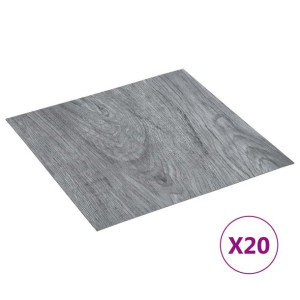 Samoprzylepne panele podłogowe, 20 szt., PVC, 1,86 m², szare