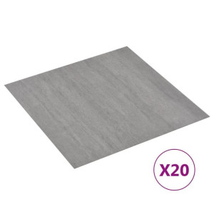 Samoprzylepne panele podłogowe, 20 szt., PVC, 1,86 m², szare