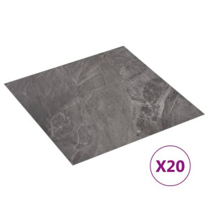 Samoprzylepne panele podłogowe, 20 szt., PVC, 1,86 m², czarne