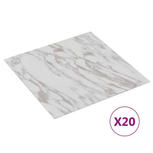 Samoprzylepne panele podłogowe, 20 szt., PVC, 1,86 m², białe