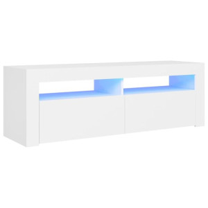 Szafka pod TV z oświetleniem LED, biała, 120x35x40 cm