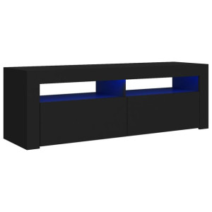Szafka pod TV z oświetleniem LED, czarna, 120x35x40 cm
