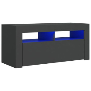 Szafka pod TV z oświetleniem LED, szara, 90x35x40 cm