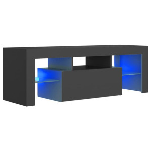 Szafka pod TV z oświetleniem LED, szara, 120x35x40 cm