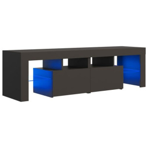 Szafka pod TV z oświetleniem LED, szara, 140x35x40 cm