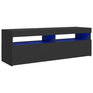 Szafka pod TV z oświetleniem LED, szara, 120x35x40 cm