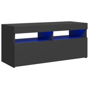 Szafka pod TV z oświetleniem LED, szara, 90x35x40 cm