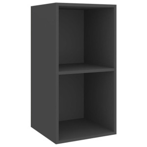 Wisząca szafka pod TV, szara, 37x37x72 cm, płyta wiórowa