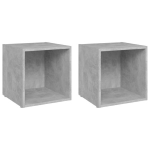 Szafki pod TV, 2 szt., szarość betonu, 37x35x37 cm, płyta