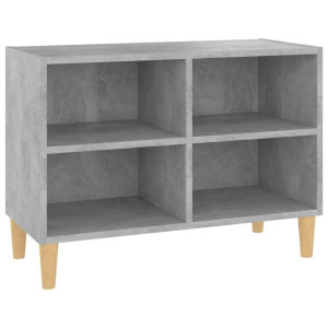 Szafka TV z drewnianymi nóżkami, szarość betonu, 69,5x30x50 cm
