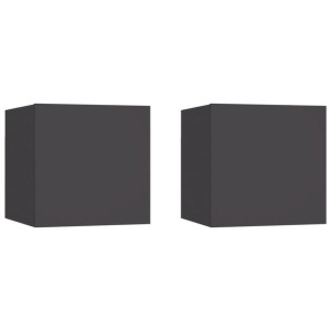 Wiszące szafki telewizyjne, 2 szt., szare, 30,5x30x30 cm