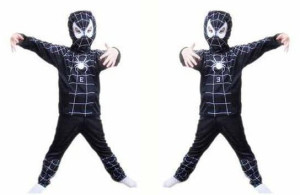 Spiderman Strój Przebranie Kostium Maska 98-104 S Czarny