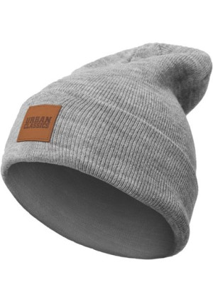 Zimowa Czapka Leatherpatch Long Beanie Grey