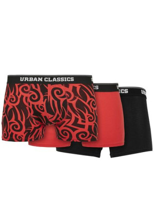 Bokserki Organic Boxer Shorts 3-Pack Tribal/Popred/Black