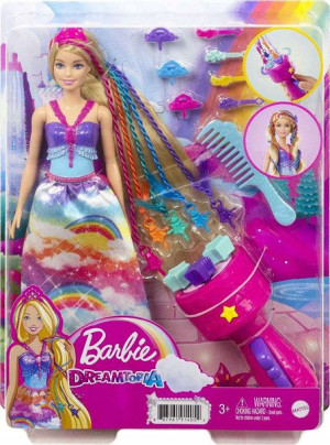 Barbie Lalka Księżniczka Zakręcone włosy GTG00